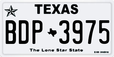 TX license plate BDP3975