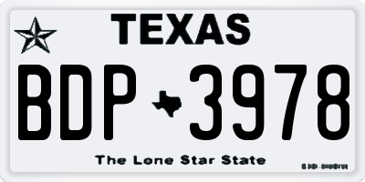 TX license plate BDP3978