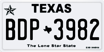 TX license plate BDP3982