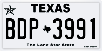 TX license plate BDP3991