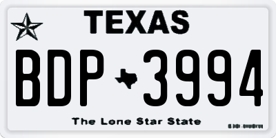 TX license plate BDP3994
