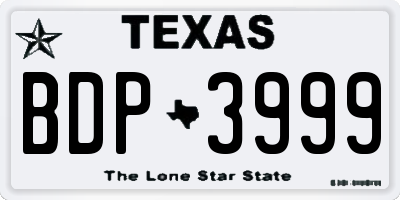 TX license plate BDP3999