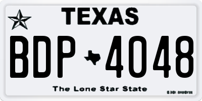 TX license plate BDP4048