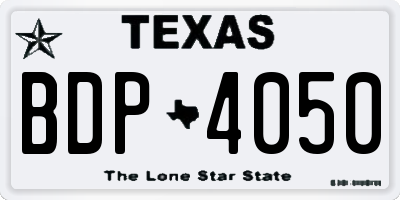 TX license plate BDP4050