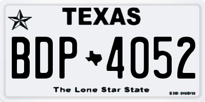TX license plate BDP4052