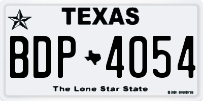 TX license plate BDP4054