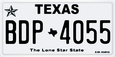TX license plate BDP4055