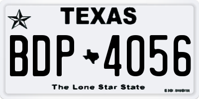 TX license plate BDP4056