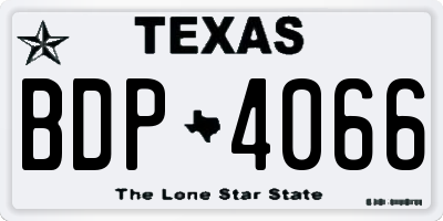 TX license plate BDP4066