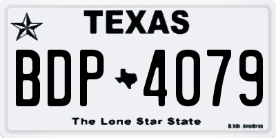 TX license plate BDP4079