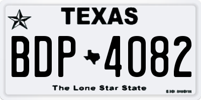 TX license plate BDP4082