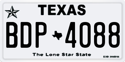TX license plate BDP4088