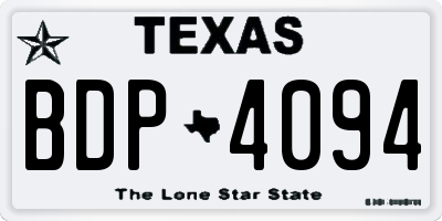 TX license plate BDP4094