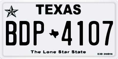 TX license plate BDP4107