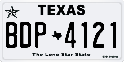 TX license plate BDP4121