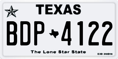 TX license plate BDP4122