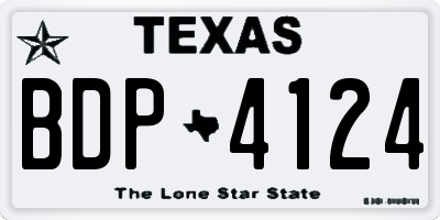 TX license plate BDP4124