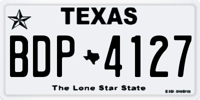 TX license plate BDP4127
