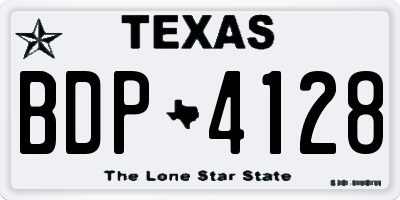 TX license plate BDP4128