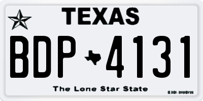 TX license plate BDP4131