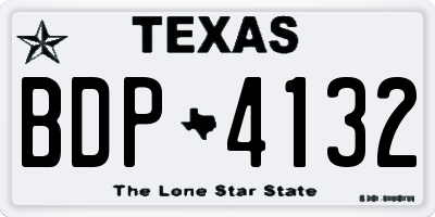 TX license plate BDP4132