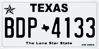 TX license plate BDP4133