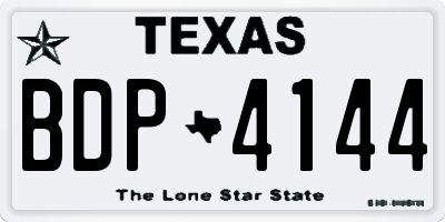 TX license plate BDP4144