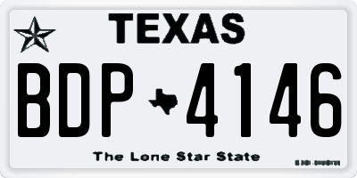 TX license plate BDP4146