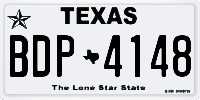 TX license plate BDP4148