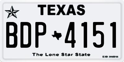 TX license plate BDP4151