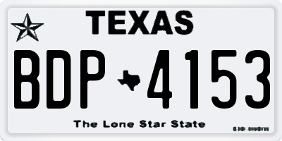 TX license plate BDP4153