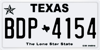 TX license plate BDP4154