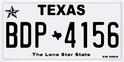 TX license plate BDP4156