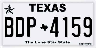 TX license plate BDP4159