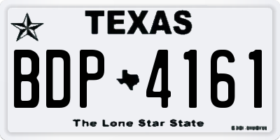 TX license plate BDP4161
