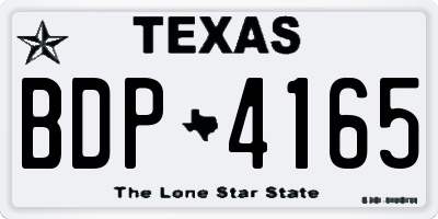 TX license plate BDP4165