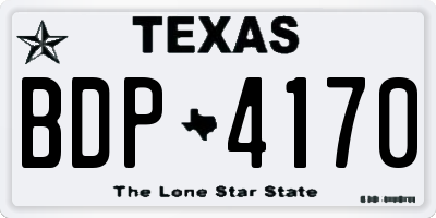TX license plate BDP4170