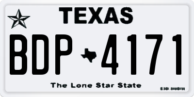 TX license plate BDP4171