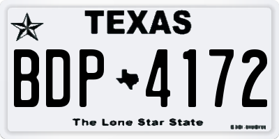 TX license plate BDP4172