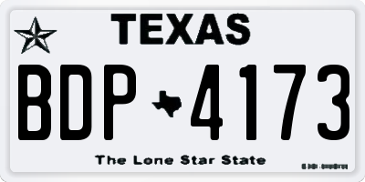 TX license plate BDP4173