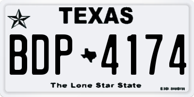TX license plate BDP4174