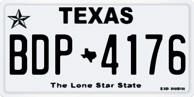 TX license plate BDP4176