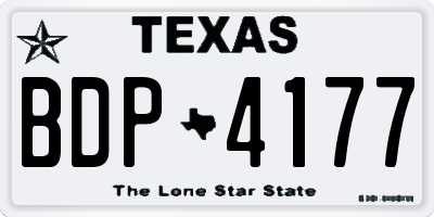 TX license plate BDP4177