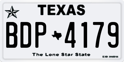 TX license plate BDP4179