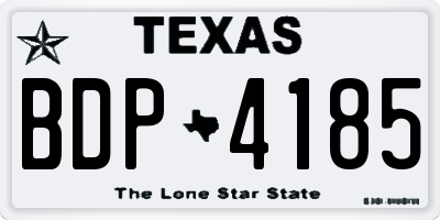 TX license plate BDP4185
