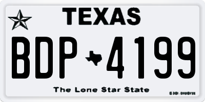 TX license plate BDP4199