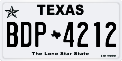 TX license plate BDP4212