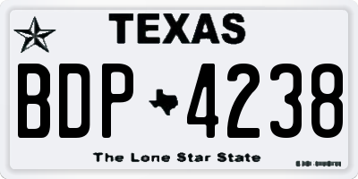 TX license plate BDP4238