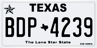TX license plate BDP4239