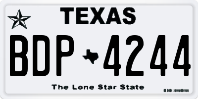 TX license plate BDP4244